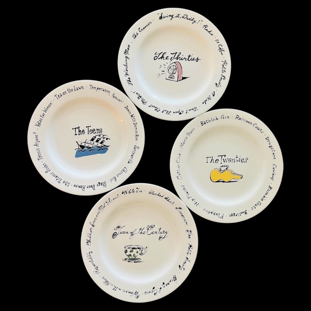 Pottery Barn Millennium Series Decades Salad/Dessert Plates Set (A) of 4
